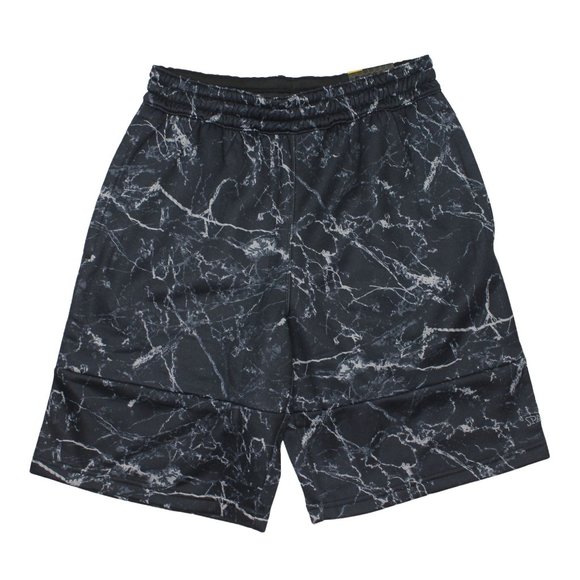 Spalding Black Marble Drawstring Neoprene Stretch Basketball Running Shorts sz M - Picture 1 of 5